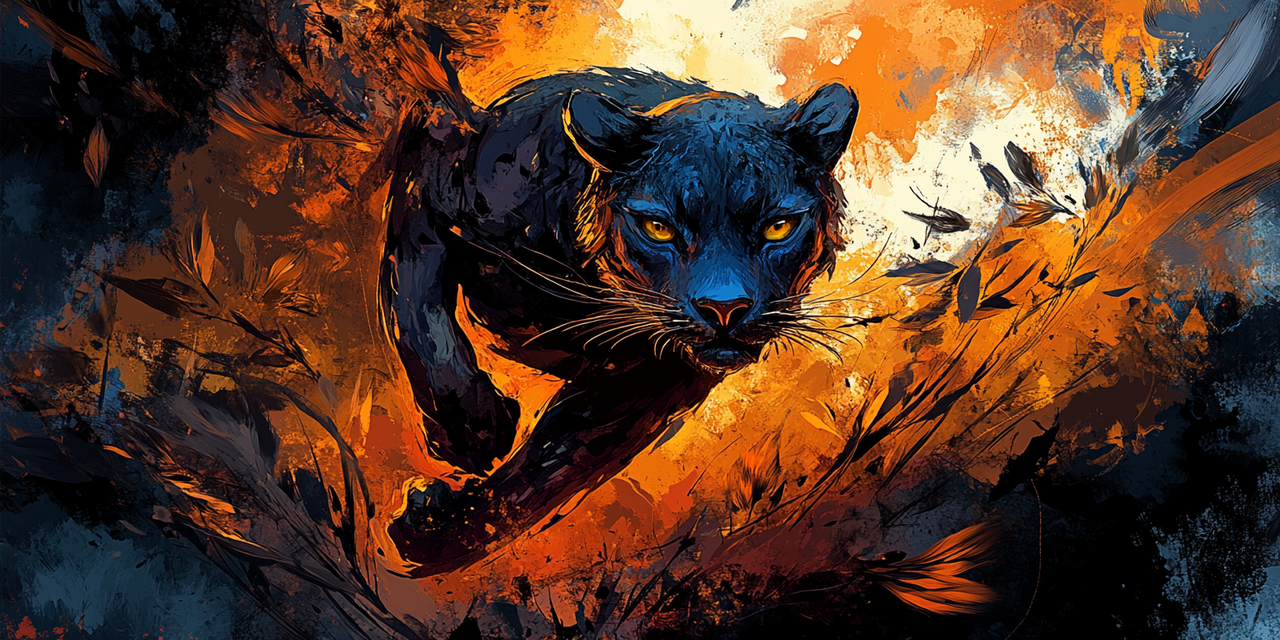 Fireborn Hunter 25x50cm - Diamond Painting 