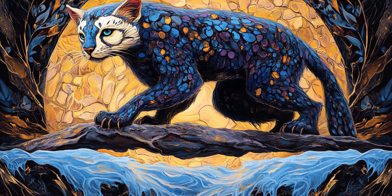 Mystic Feline 35x70cm - Diamond Painting 