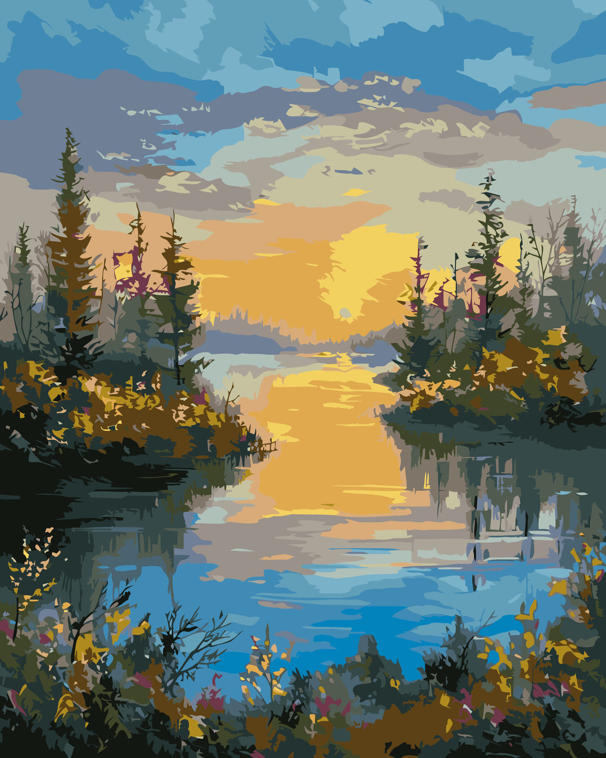 Serenity by the Lakesides - Paint By Numbers 