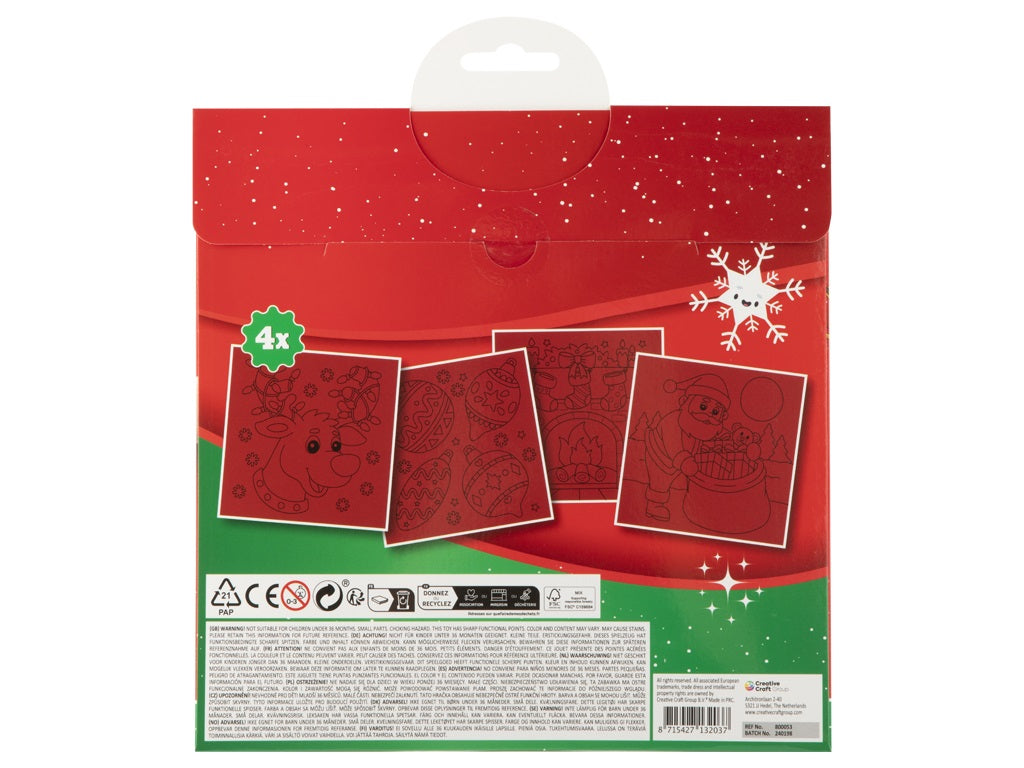 Scratch Art Christmas 4pcs 20x20cm 