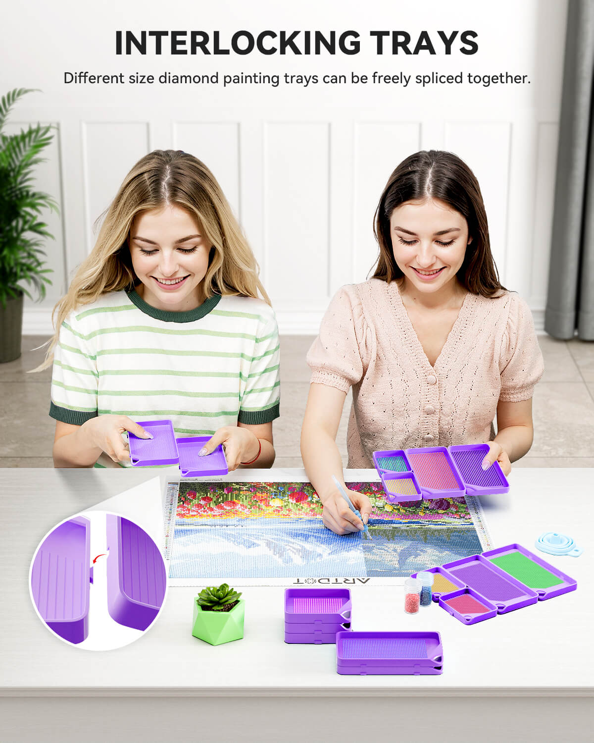 Lilac diamond painting set