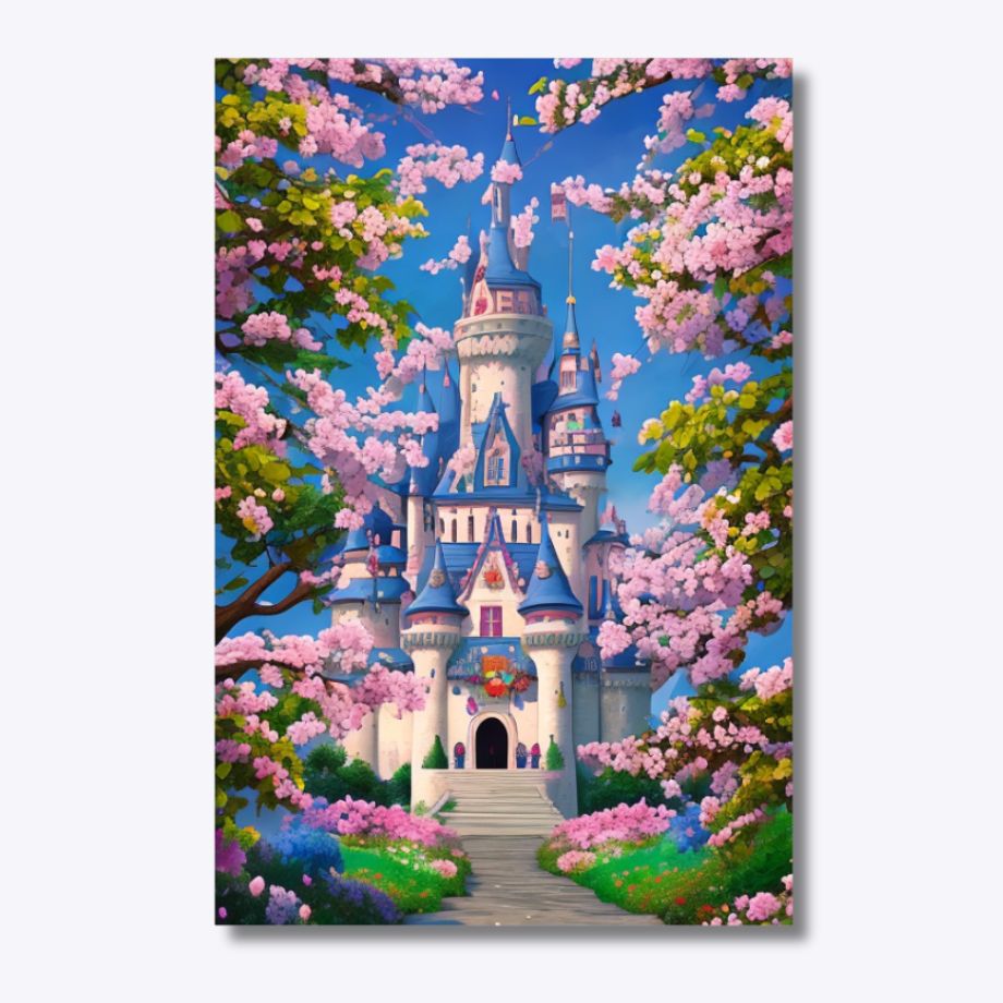 Path to the Floral Castle 40x60cm - Diamond Painting 