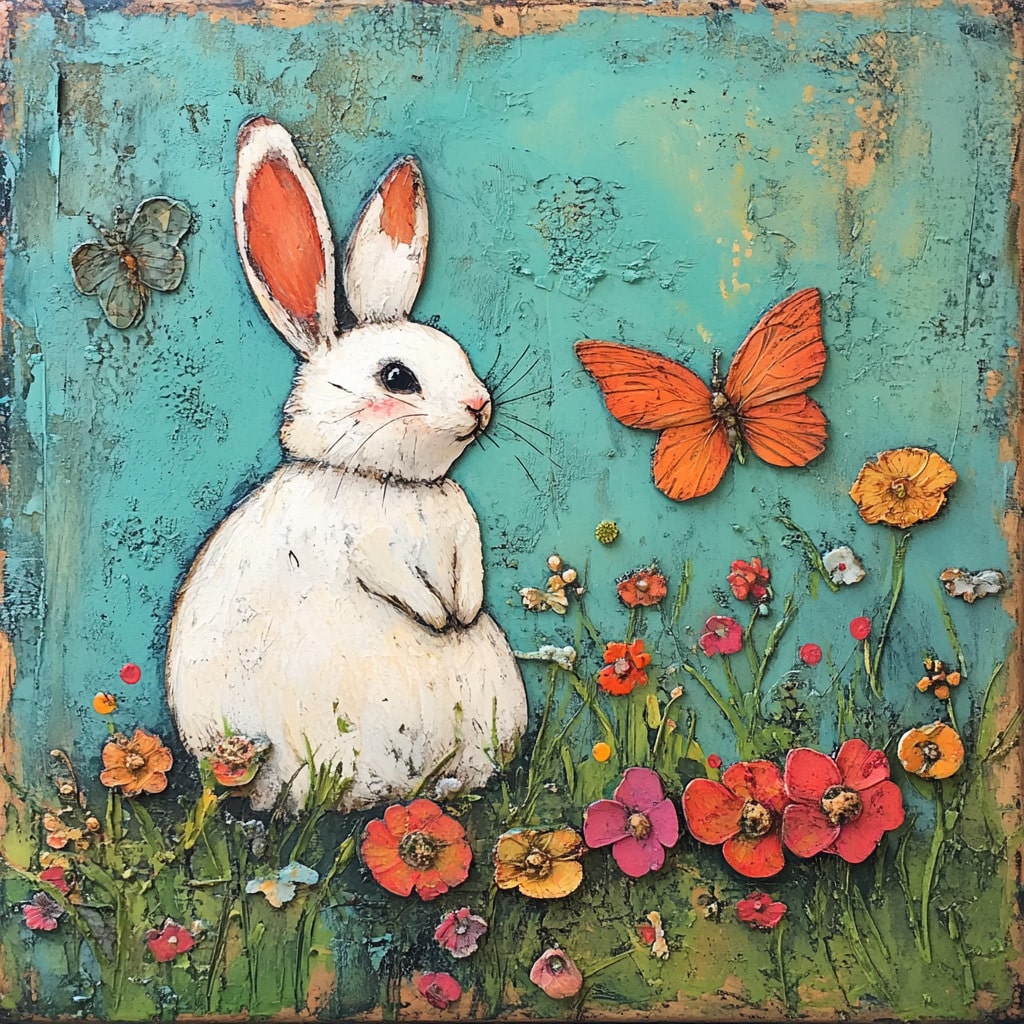 Meadow Bunny 30x30cm - Diamond Painting 
