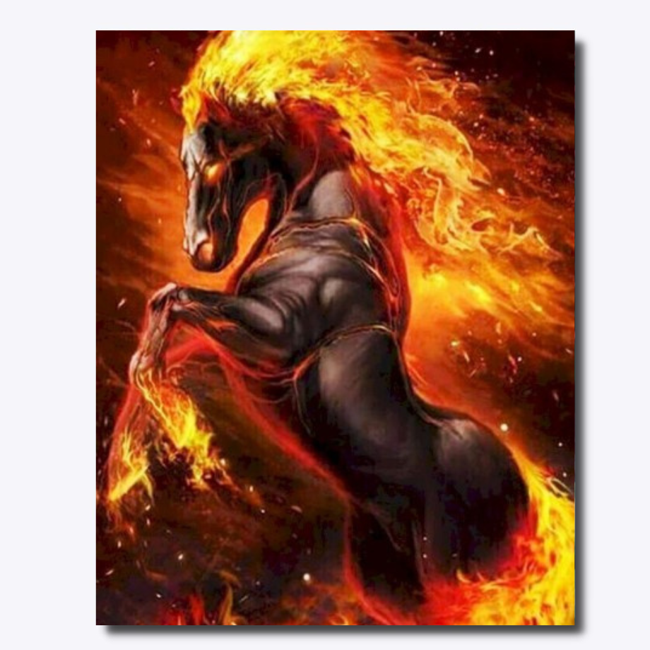 Flaming Steed 30x40cm - Diamond Painting 